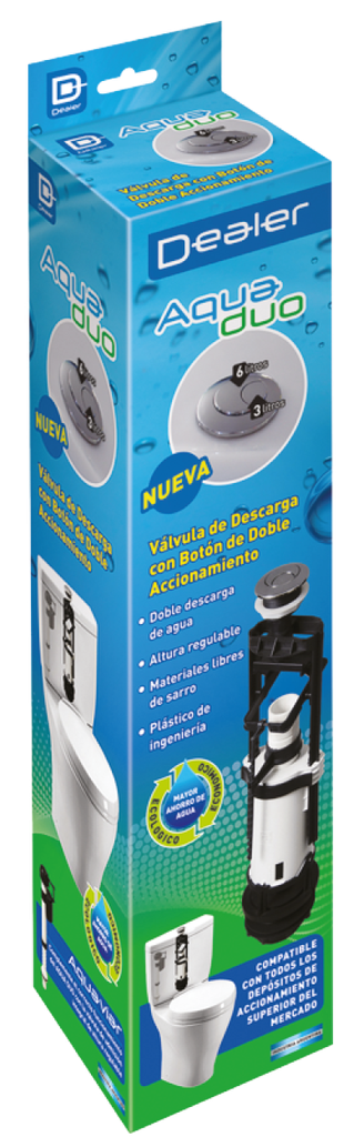 VÁLVULA DE DESCARGA DOBLE ACCIONAMIENTO X 2" AQUA DUO